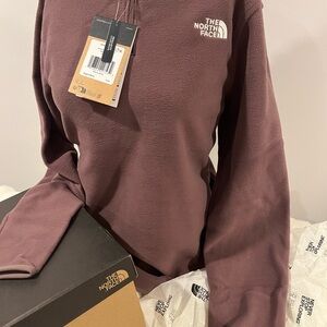 New NORTH FACE Brown Quarter-Zip Pullover Sz M ORIG $69+